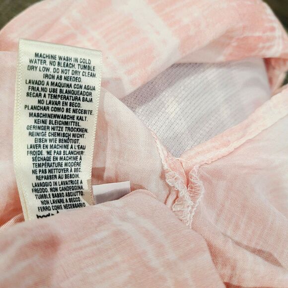 NEW Cloth & Stone Anthro Top S Pink White Lightweight Button-Front V-Neck Blouse - Picture 9 of 11